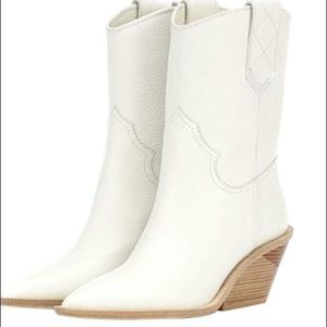 White cowgirl ankle boots